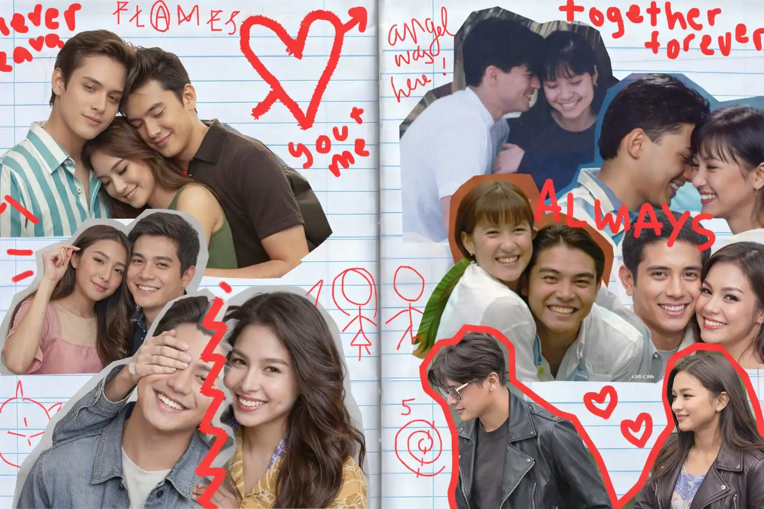 Love Team Rivalries in Pinoy Showbiz — collage of iconic Filipino love teams